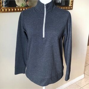 Eddie Bauer Gray Camp Fleece Quarter Zip Sweater Small